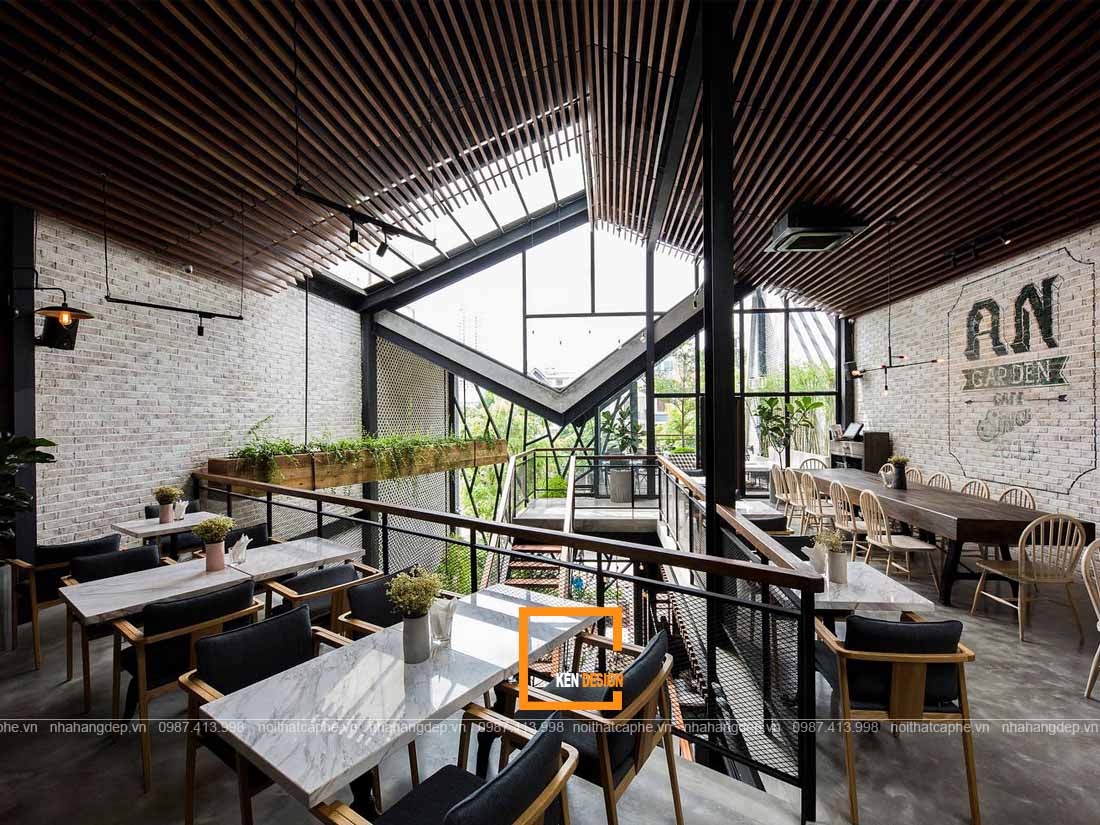 thiết kế quán cafe phong cách công nghiệp